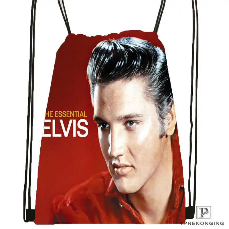 Drawstring Backpack Индивидуальная походная сумка на шнурке Elvis Presley, милый рюкзак для детей(черная спинка), 31x40 см#180531-02-33 - Цвет: Drawstring Backpack