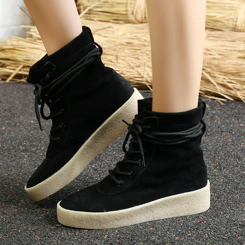 

Jookrrix 2018 New Autumn Fashion Women Martin Boots Genuine Leather Lady All-match Platform Shoe British Style Boots Black Soft