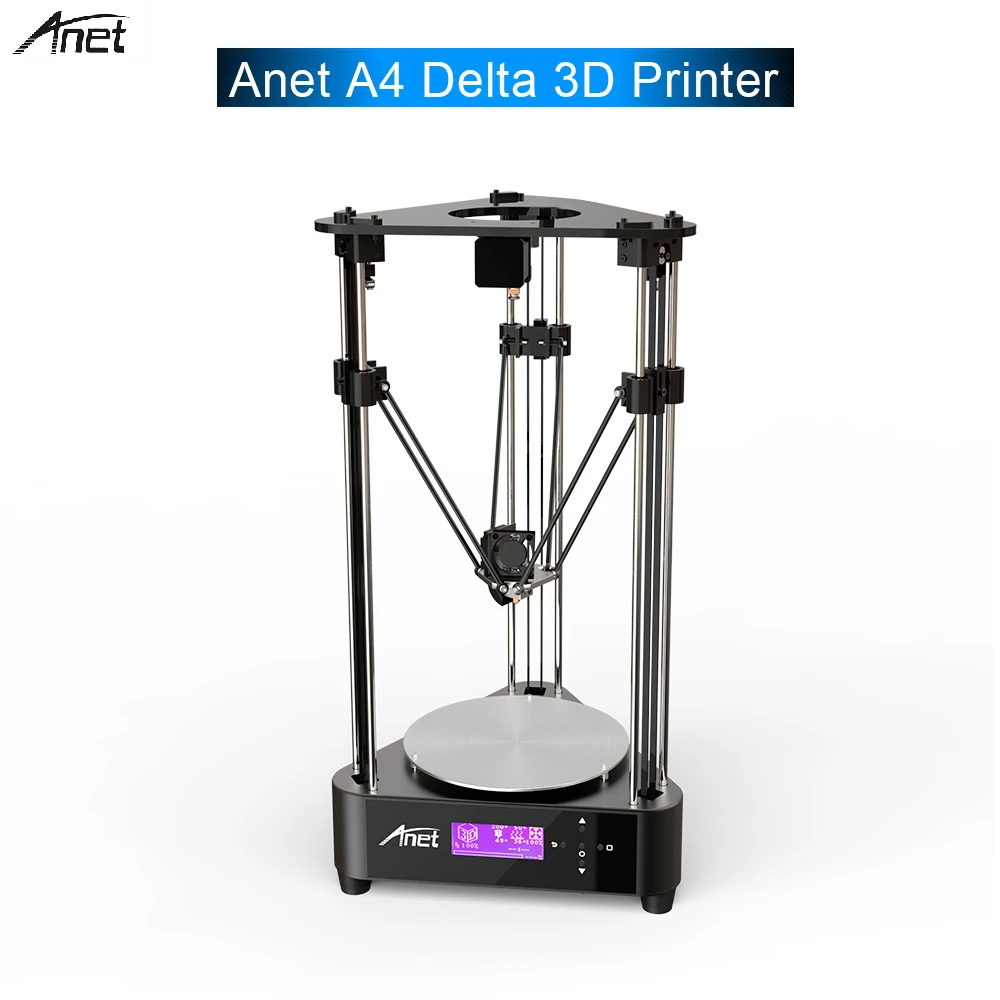 

Original ANET A4 Delta DIY 3D Printer Aluminium Alloy Frame 3D DIY printer Optical Remote Filament Feeding Axis+Linear For Gift