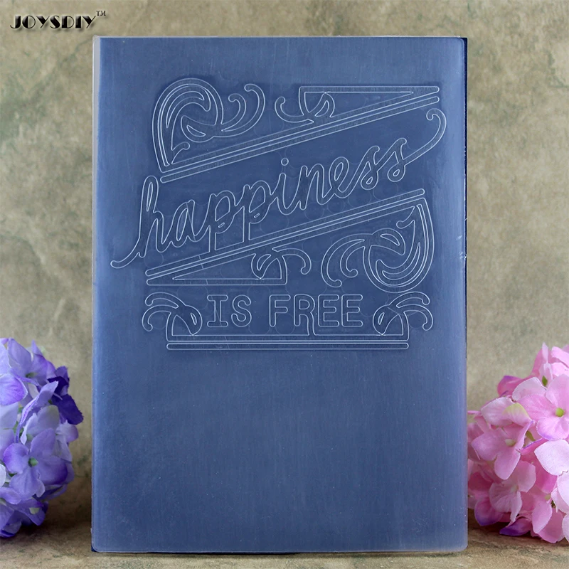 Happiness Is Free DIY Scrapbook Bump Plastic Embossing Folder For Album
