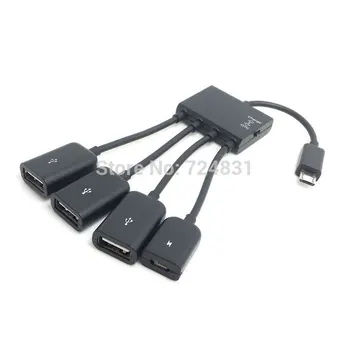 

CY Micro USB Host OTG 3 Port Hub Adapter Cable with Power for Galaxy S5 i9600 Note3 N9000 Cell Phone & Tablet