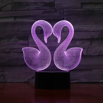 

7 Color Table Desk Lamp 3D Visual Illusion Night Light Multicolored Changing with USB Powered for Children Bedroom Household