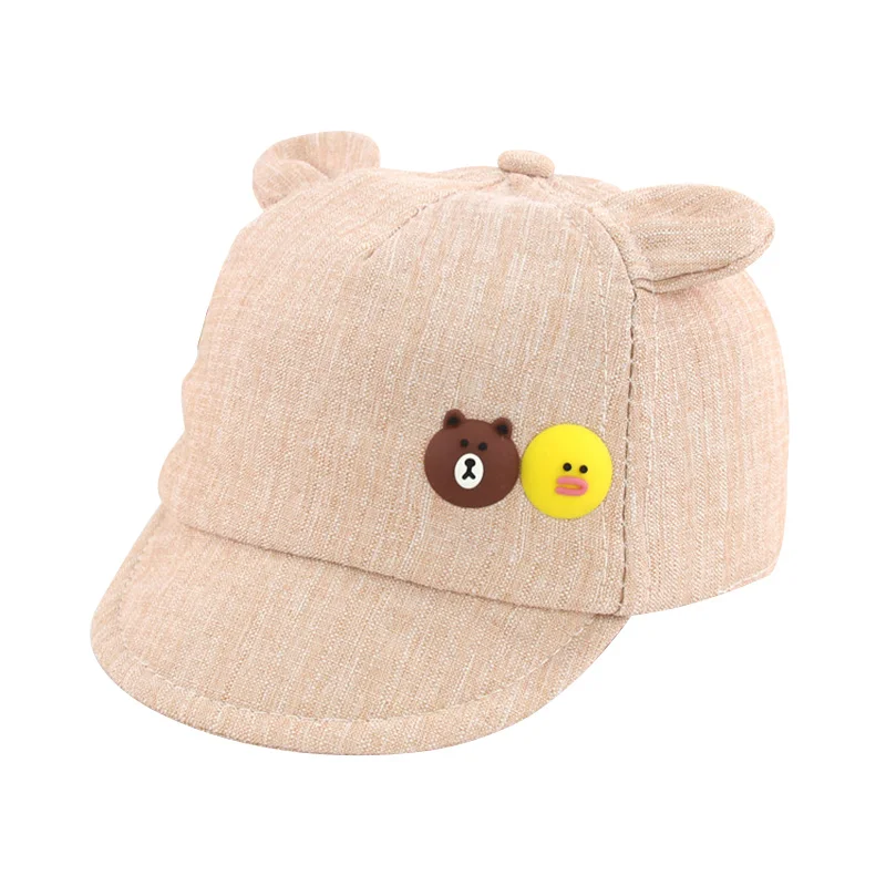 Casual Cotton Baby Cap For Girls Thin Spring Summer Baby Sun Cap Cartoon Bear Ears Newborn Boys Hat Fashion Baby Girls Clothing (8)
