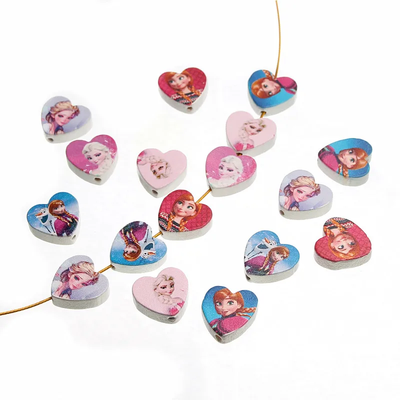 

20mm Wooden Snow Queen Beads 30pcs Spacer Beading Wood Beads For Jewelry Making DIY Crafts Pacifier Clip