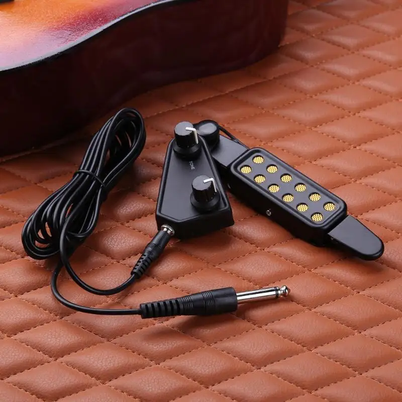 

Adjustable Volume 12 Hole Sound Pickup Microphone Wire Amplifier Speaker for Acoustic Guitar With Connection Wire Guitar Parts