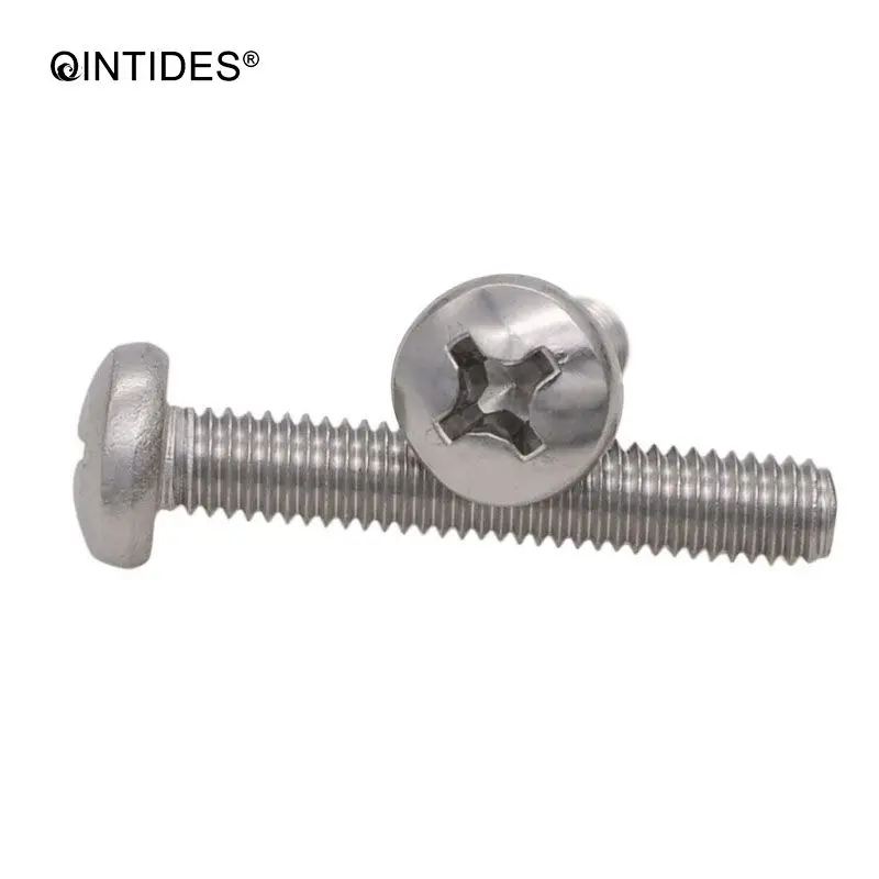 QINTIDES M1 M1.2 M1.4 M1.6 Cross recessed pan head screws 304 stainless steel round head screw machine screw