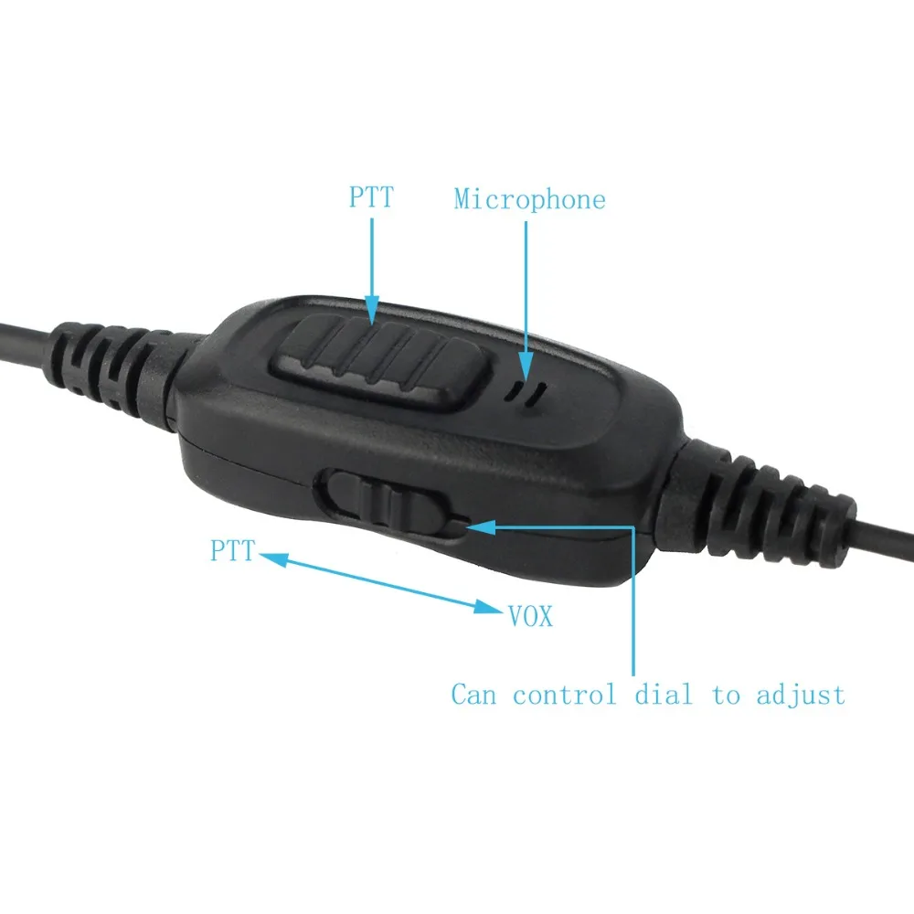 Retevis 2Pin PTT VOX наушник воздушная Акустическая трубка Гарнитура для Kenwood Retevis H777 для Baofeng UV-5R BF-888S для TYT рация