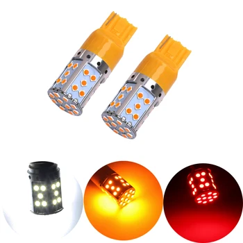 

2PCS T20 7440 35 SMD 3030 LED NO Error Canbus Car New Turn Led Signal Lamp Light Retrofit External Bulb DC 12V White Red Amber