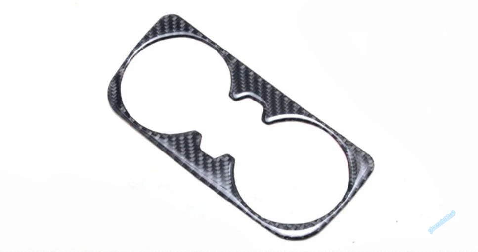 

New Style ! Carbon Fiber ! For Audi Q7 2016 2017 2018 Gear Shifter + Water Cup Holder Frame Cover Trim 2 Pcs