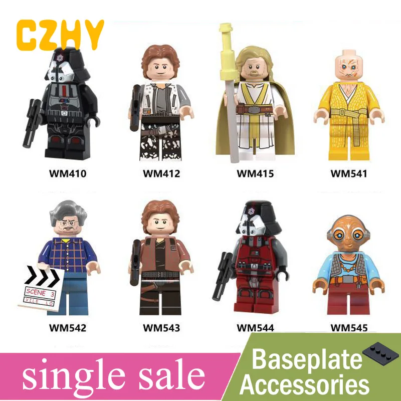 

Stars Warss Figures Han Solo Luke Skywalker Snoke Sith Lord Maz Kanata Building Blocks Toys for Children Pop WM6039