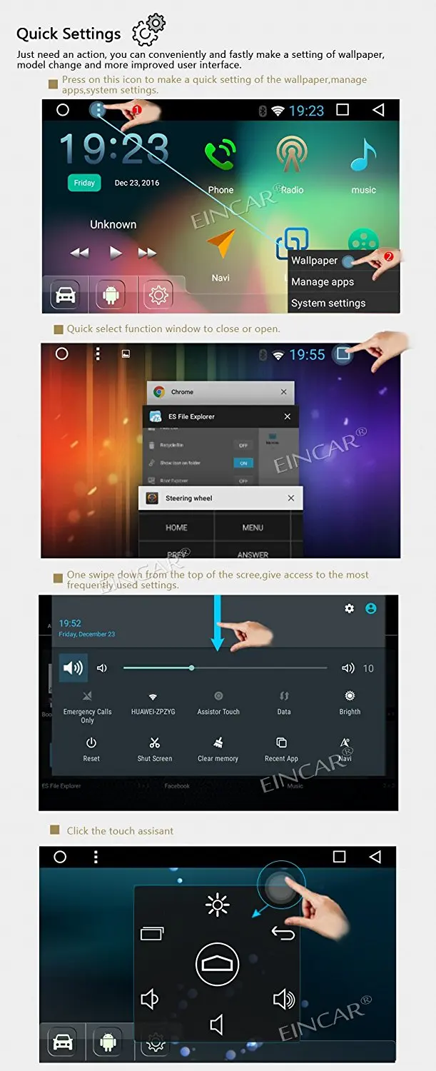 Автомобильная камера заднего вида + EinCar 2 Din Android 7 1 Nougat автомобильная стерео