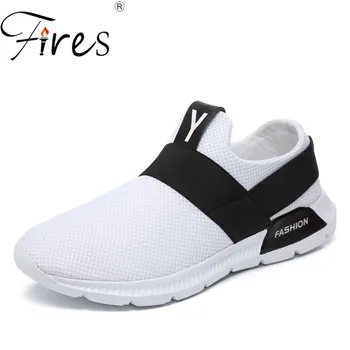 

Fires Men Trend Casual Shoes Soft Uppers Flat Shoes Black White Slip-on Loafer Shoes Shock Soles Sneakers 45 46 Big size shoes