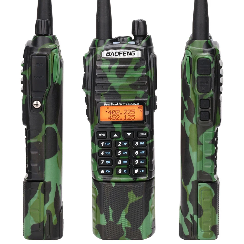 Baofeng UV-82 Plus Tri-power 8 Вт/4 Вт/1 Вт 3800 мАч батарея 2-PTT VHF UHF Двухдиапазонная U.S Army Tactical Ham Радио рация