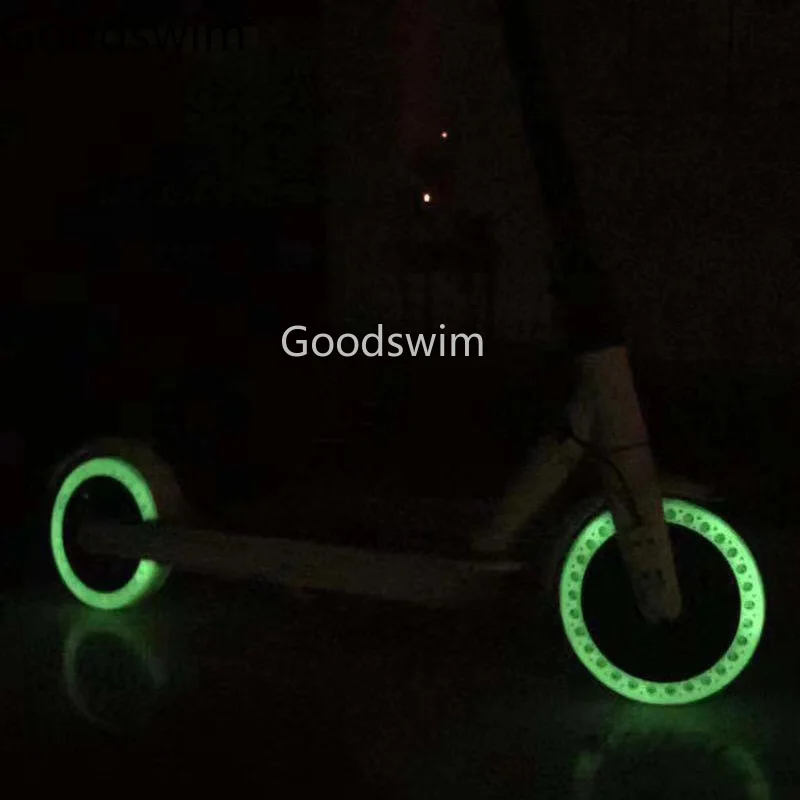 مضيئة صدمة امتصاص Xiaomi Mijia M365 سكوتر لوح التزلج التخميد المطاط الإطارات عجلات الإطارات الفلورسنت الصلبة ثقب الإطارات