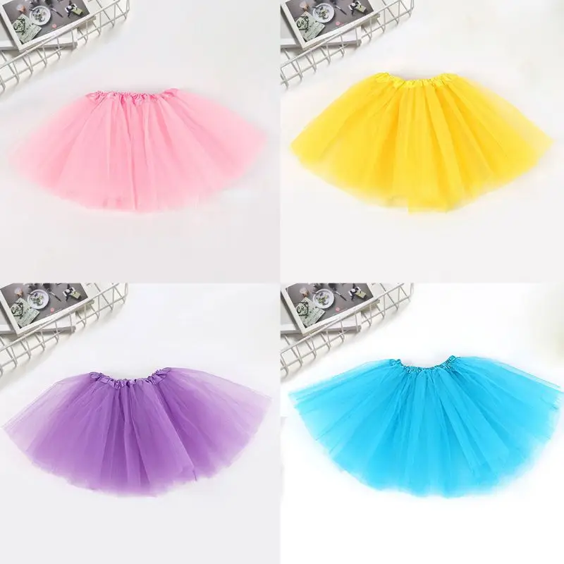 Baby Kids Girl Three Layered Ballet Dance Tutu Skirt Classic Mini Pleated Dress