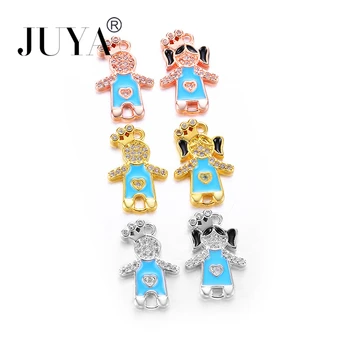 

4 Pcs wholesale Copper Zirconia Rhinestone Lovely Kids Charms Enamel Multicolor Crown Boys Girls Pendant Connectors Accessories