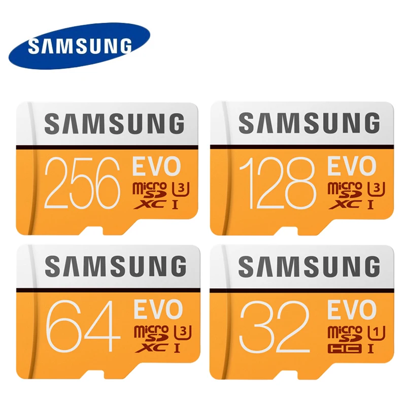 SAMSUNG EVO Micro SD карта 256 ГБ/128 ГБ/64 Гб U3 microSDXC 32 U1 MicroSDHC класс 10 TF памяти C10 флеш карты для