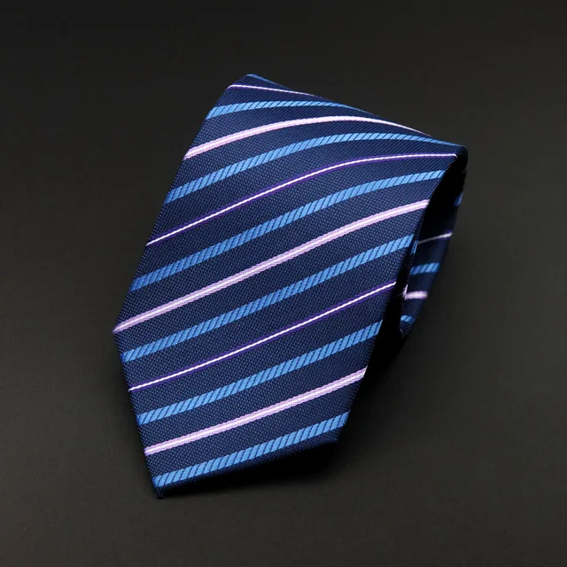 Men Classic 8cm Wide Striped Zipper Pre tied Neckties Wedding Party Tie ...