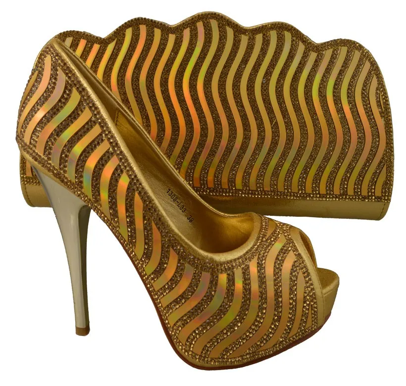 

African Shoes And Bags To Match Set High Quality Ladies Matching Shoe And Bag Set With Stones For Party High Quality 1308-L33