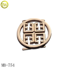MB754 заказной высокий Классический круглый бейдж позолоченный металл Логотип Этикетка для леди сумочка