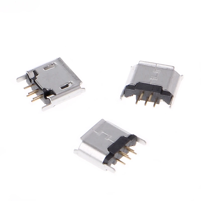 

10 Pcs Micro USB Type B Female Socket 180 Degree 5-Pin SMD SMT Soldering Jack Damom