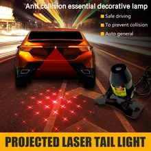 ZUORUI Car Fog Light Warning Light Anti Collision Rear-end Car Projection Laser Tail Fog Lamp Car Modified Brake Lamp