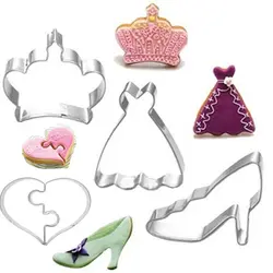 Горячая 3D Любовь Сердце платье высокий каблук животных форма для печенья для торта из нержавеющей стали нож для печенья украшение для