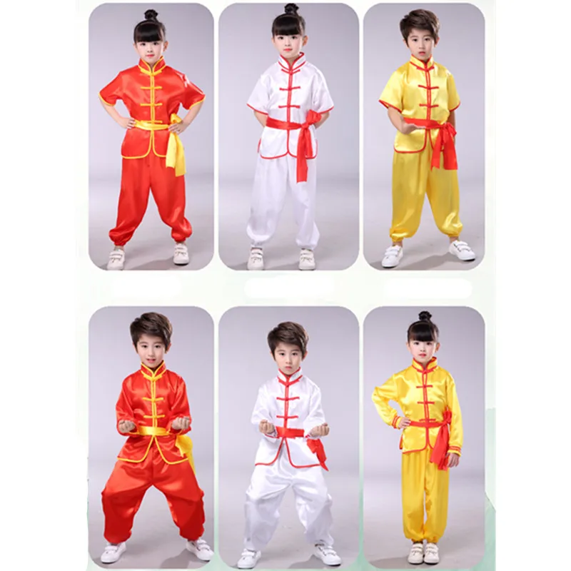 Детские спортивные костюмы Tai Chi Wushu длинные шорты одежда с рукавами для боевых