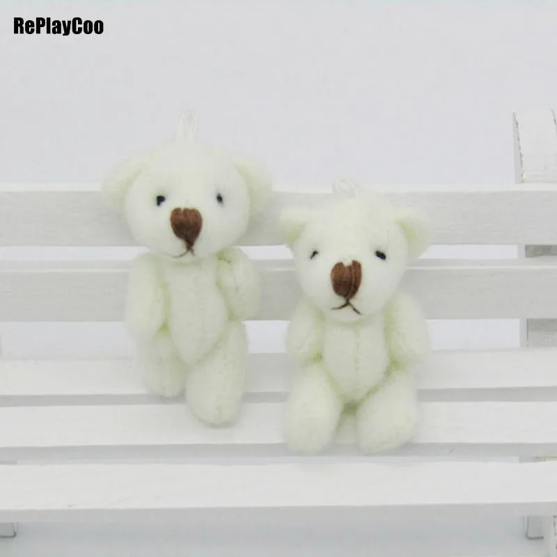 

4.5CM 100pcs/lot Mini Teddy Bear Stuffed Plush Toys Small Bear Stuffed Toys pelucia Pendant Kids Birthday Gift Party Decor GE098