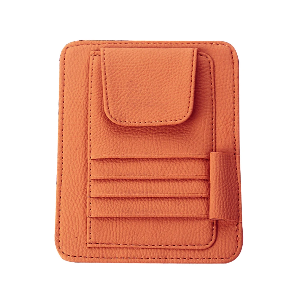 On Sun Visor Multifunctional Simple Durable Storage Pouch Anti-wear Auto Part PU Leather Organizer Modern Car Accessories | Автомобили и