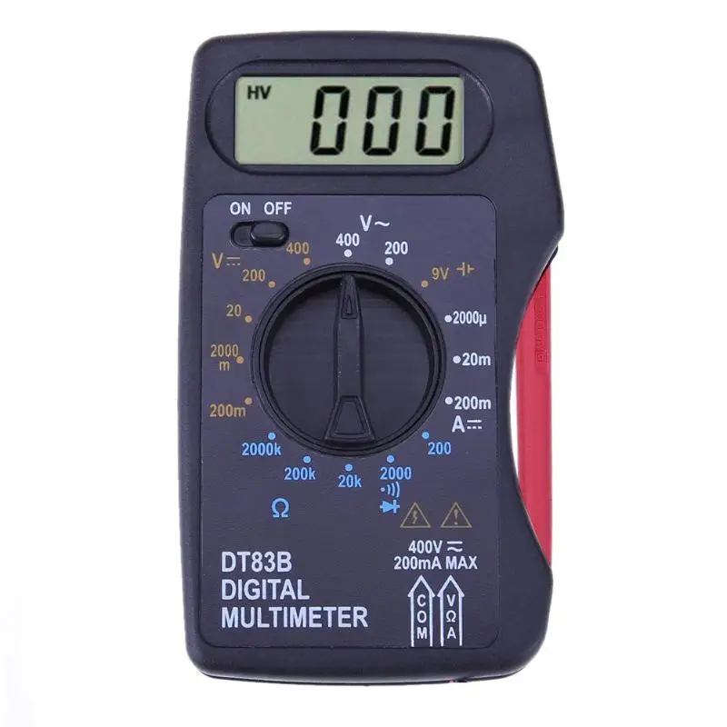 DT83B цифровой мультиметр Амперметр Вольтметр DC/резистор переменного тока Ом напряжение мультиметр тестер электрические инструменты