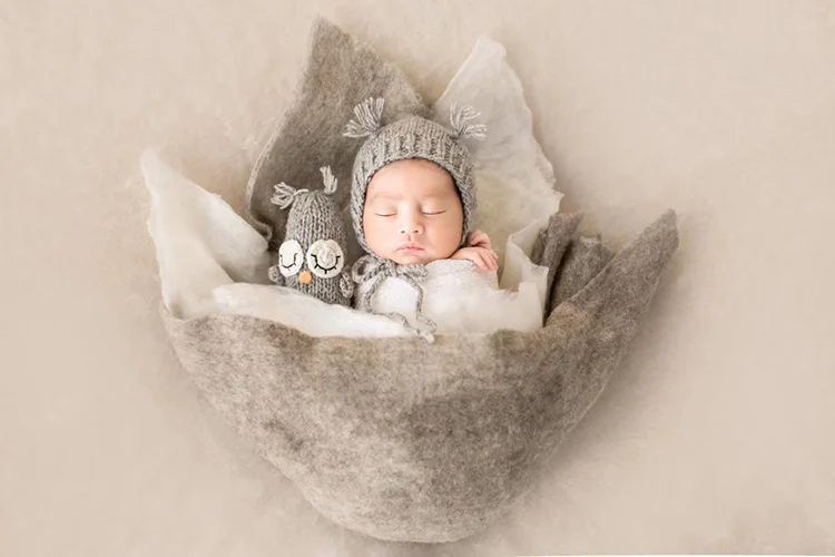 felt blanket baby photo shoot