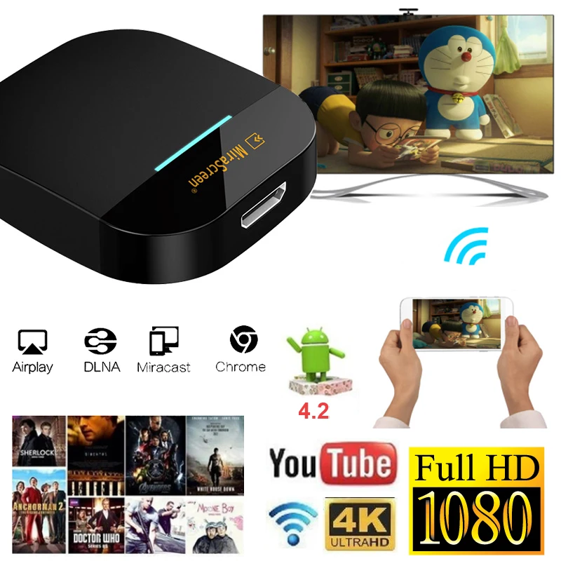 YEHUA G5/G5A 1080p HD мини Смарт ТВ коробка Wifi дисплей ключ Android 4 2 палка Miracast DLNA Airplay Mirroring