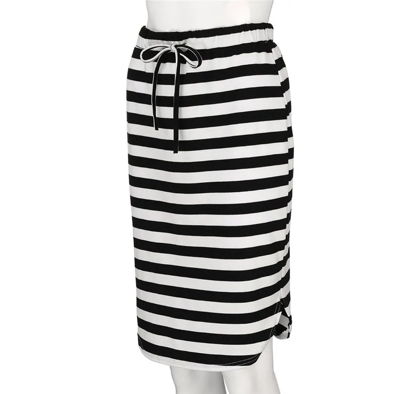 New Fashion 2018 Summer style skirts womens casual Stripe Hight Waist  Maxi Mini Skirt Women Clothing Bottoms Femme Saia Y04#N (3)