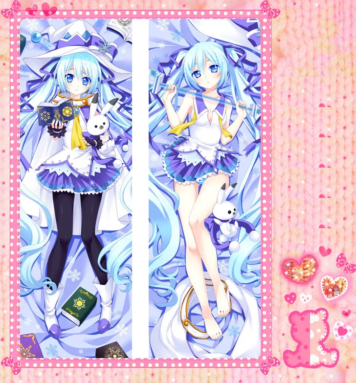 

Anime Cartoon Hatsune Miku Double Bolster Hugging Pillowcase Peach Skin 2 Way / WT Pillow Case Cover No.6049
