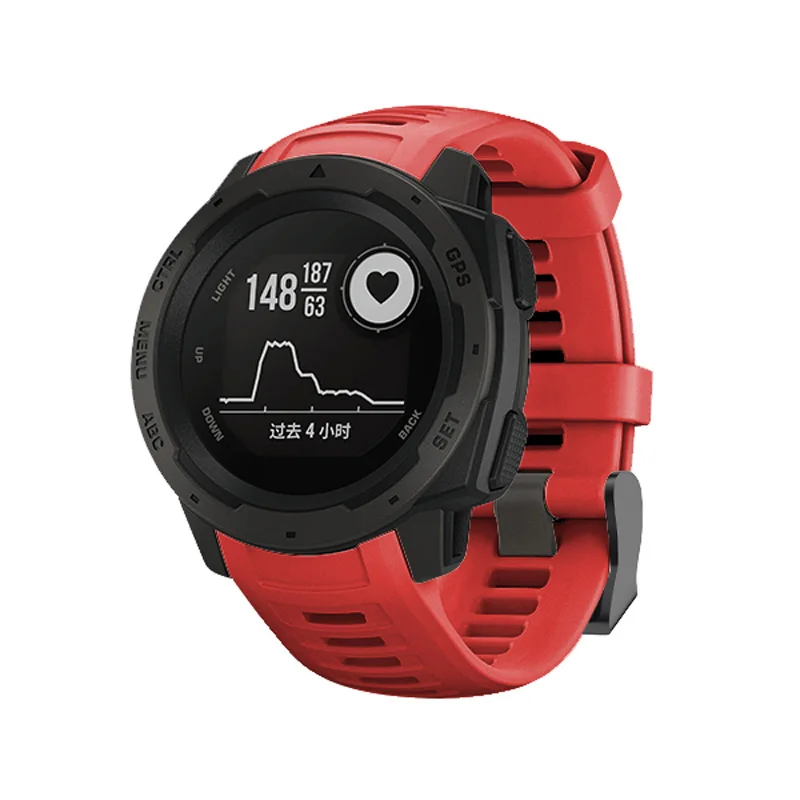 Centechia Высокое качество 22 мм ремешок для часов Смарт часы спортивные часы силиконовый ремешок Браслет ремешок для Garmin Instinct дропшиппинг - Цвет: Crimson