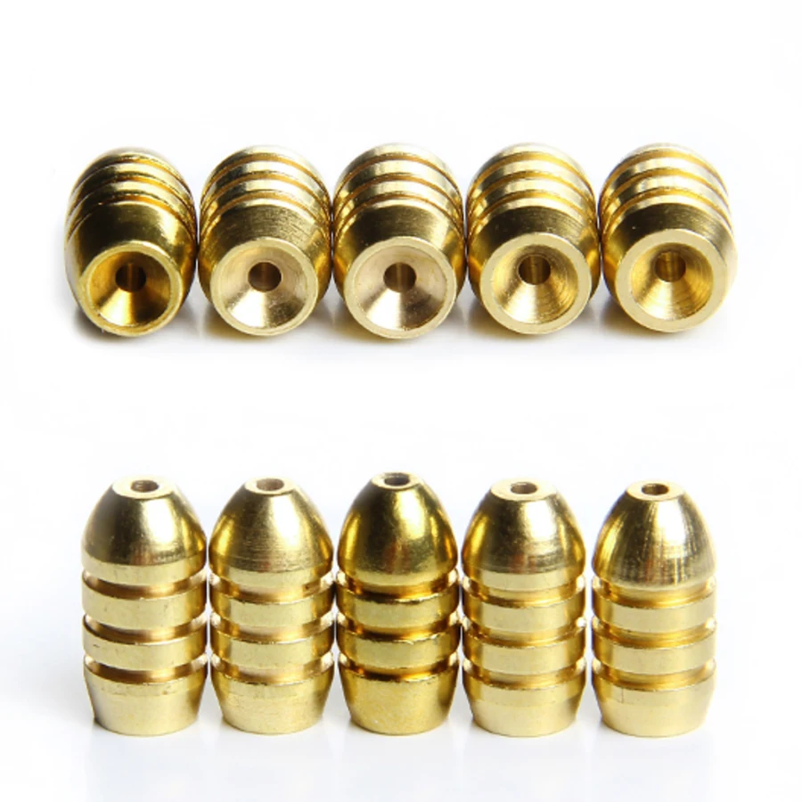 

10 piece 1.8/3.5/5/7/10g Weight brass Bullet Shape Copper Sinker Rig Fishing Tackle Accessories