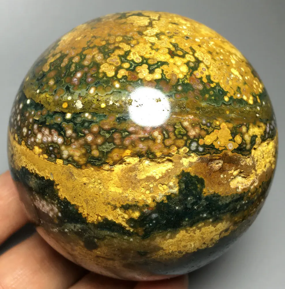 

608g RARE NATURAL OCEAN JASPER QUARTZ CRYSTAL sphere BALL HEALING (1)