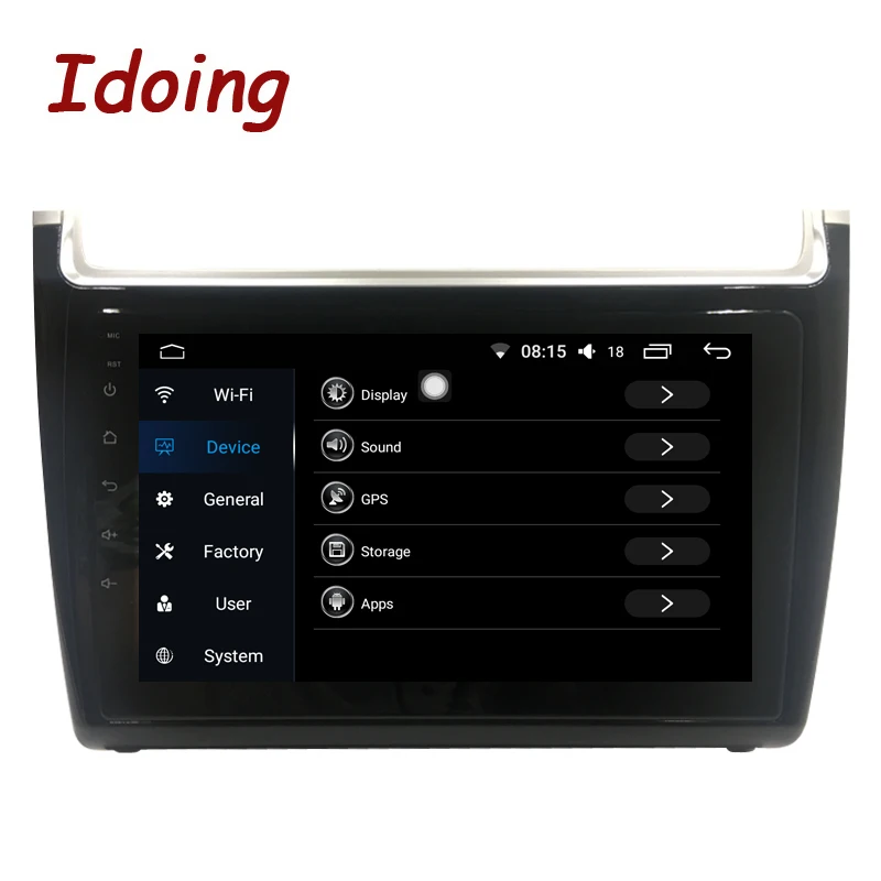Top Idoing 1Din 9inch 2.5D IPS Android8.0 Car Radio GPS Multimedia Player For VOLKSWAGEN Polo 2012-2016 Octa Core 4 RAM 64G ROM 5