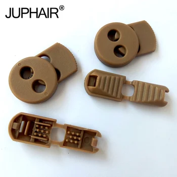 

New 1-50 Sets Khaki Flat Buckle Elastic Shoes Buckles Hole Plastic Stopper Toggle Clip Apparel Shoelaces Sportswear Accessories
