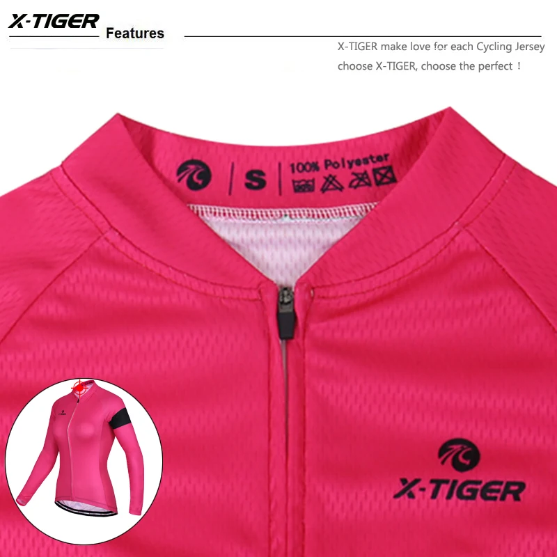 X-Tiger, осенние дышащие майки для велоспорта, Ropa Ciclismo, одежда для горного велосипеда, Женская весенняя одежда с длинным рукавом, для шоссейного велосипеда, Джерси