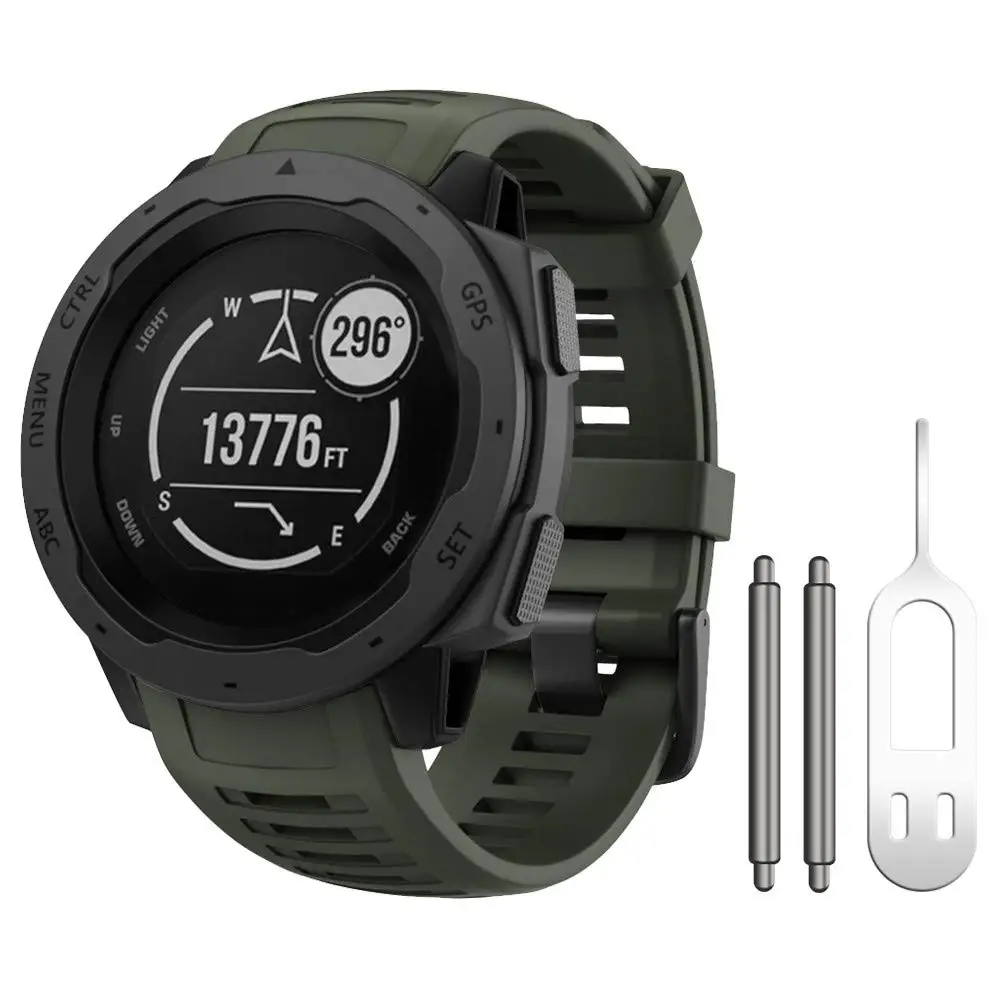 GXV мягкий силиконовый сменный ремешок для часов Quick Release ремешок для Garmin Instinct с адаптером инструменты