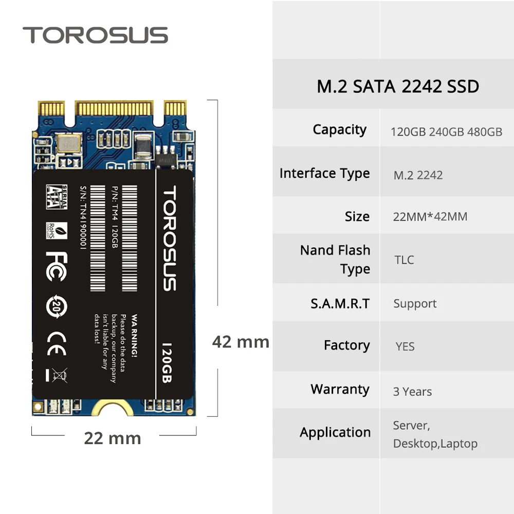  TOROSUS 120 gb 480 gb SSD m2 2242 240 gb SSD SATA NGFF Laptop Festplatte Solid State Disk Für HP Ju