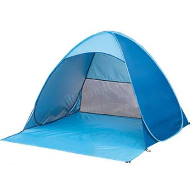 Кемпинговая палатка, открытый пляжный тент, всплывающий открытый для 1-2 человек, быстрый автоматический УФ-защитный тент, тент для кемпинга, рыбалки, солнцезащитный козырек - Цвет: Синий