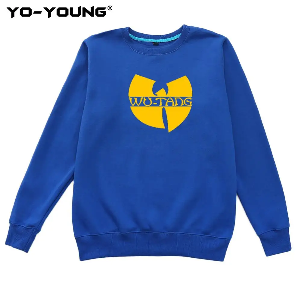 Yo-Young Steetwear Толстовка флисовый свитшот с логотипом Wutang Clan, повседневные уличные толстовки унисекс - Цвет: Blue Sweatshirt