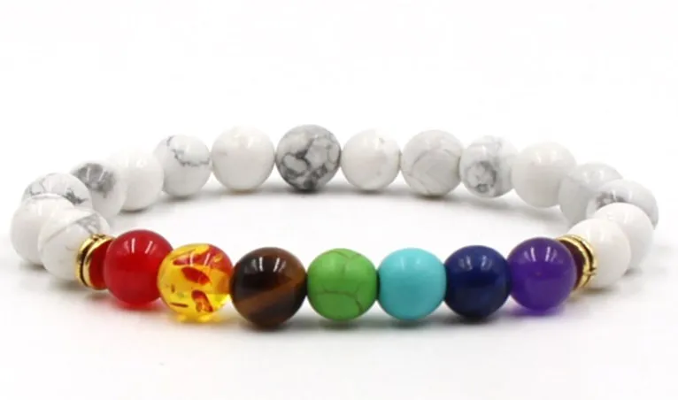 

8mm dgs3 mulitcolor rainbow elastic Lava Natural Stone Beads agate Onyx Bracelet Buddha white Howlite lapis lazuli Jewelry