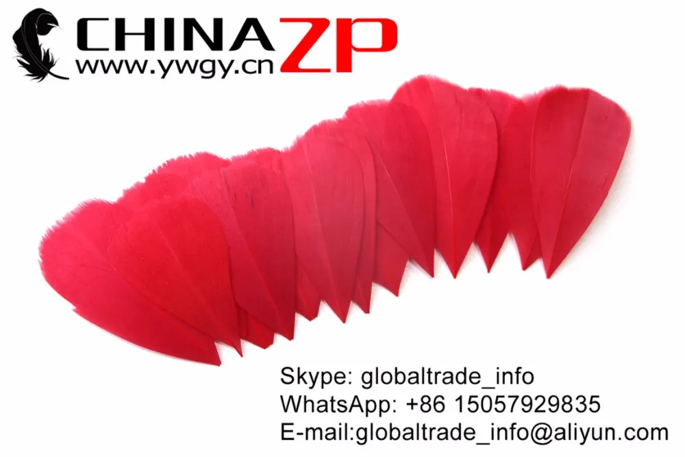 Trimmed Goose Feathers Jewerlry DIY Decorations-Red (8)