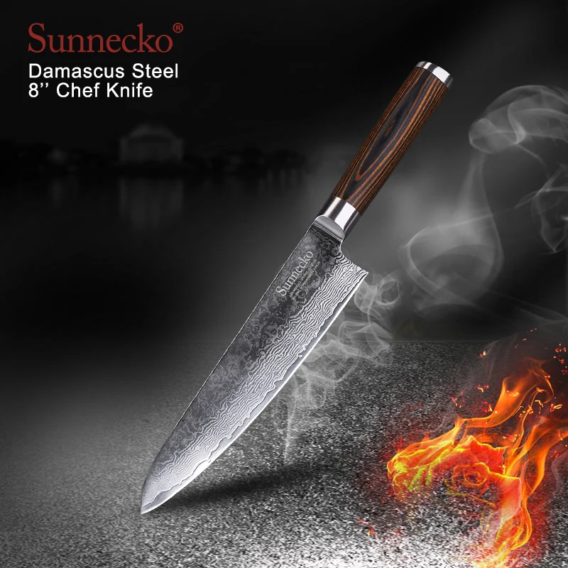 SUNNECKO 3 шт. Кухня ножи сантоку нож для очистки овощей шеф повара Ножи японский VG10