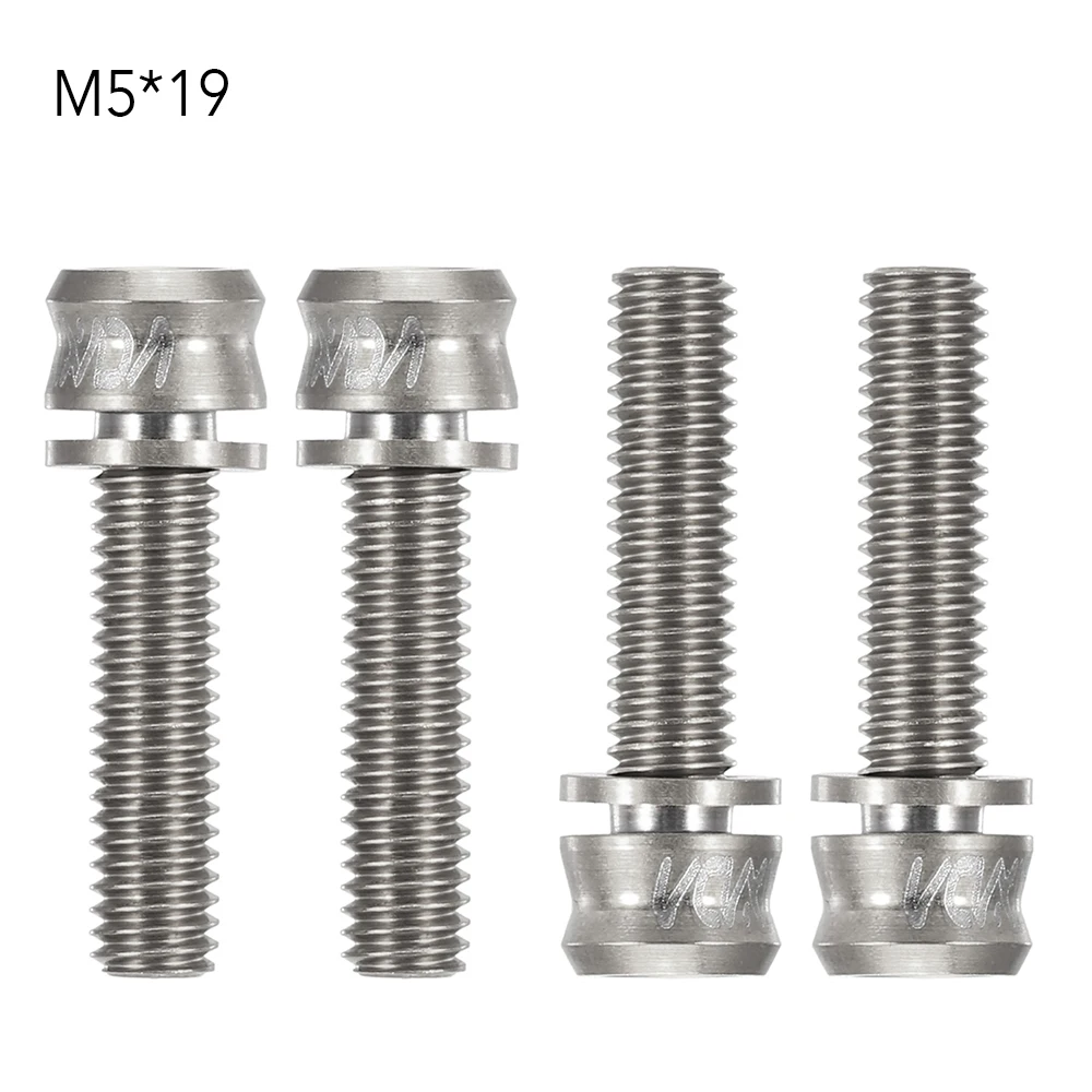 Titanium 19 4 шт. винты для руля велосипеда шестигранные болты сверхлегкие велосипедные крепежные винты из титанового сплава аксессуары - Цвет: Titanium 19