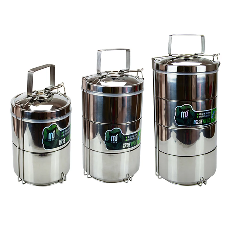 2 3 4layer Large 2 8L 1 pcs Stainless Steel Lunch Box dinnerware Sets Food Container
